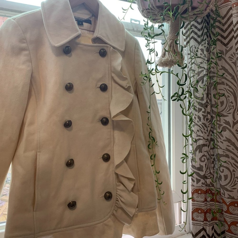 DKNY size 6 cream coat